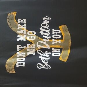 Yellowstone Dutton Ranch T-Shirt short sleev Beth Dutton Medium black and yellow